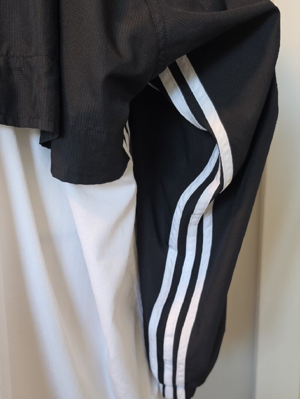 Adidas Black and White Hooded Pullover Windbreaker - Picture 5 of 9